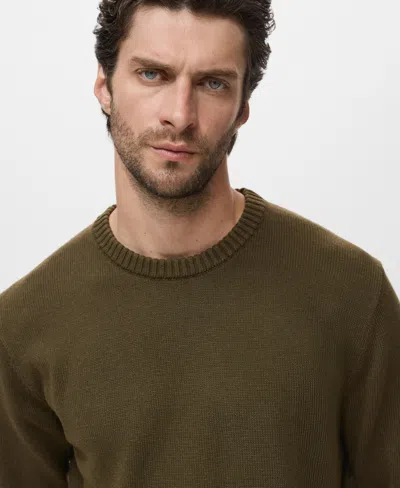 Mango Men's Fine-knit Sweater In Green