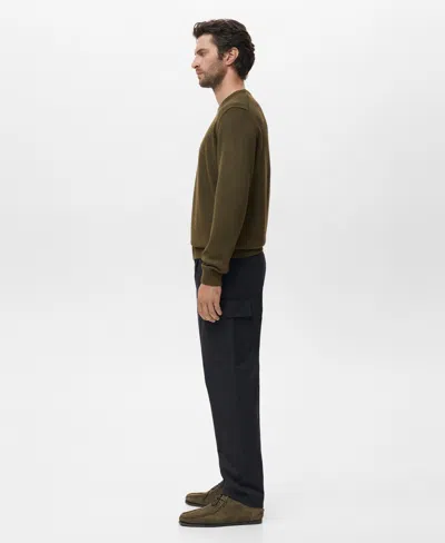 Mango Men's Fine-knit Sweater In Green