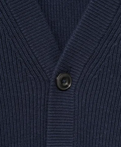 Mango Men's Ribbed Knitted Buttons Cardigan In Animal Print