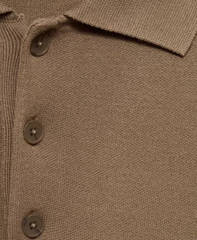 Mango Men's Knitted Polo-neck Sweater In Brown