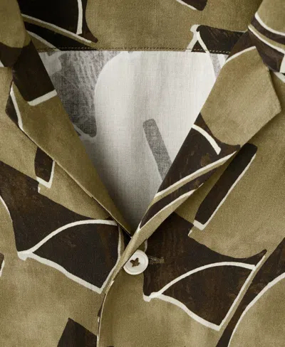 Mango Abstract Print Camp Shirt In Brown