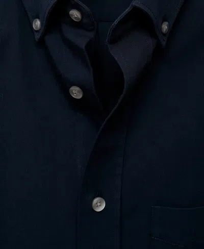 Mango Regular Fit Button Down Shirt In Blue