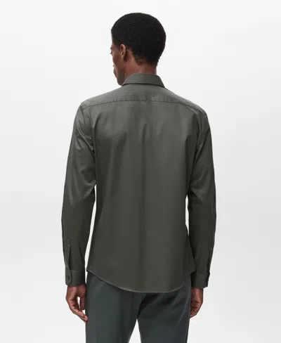 Mango Men's Comfort Stretch Non-iron Shirt In Green