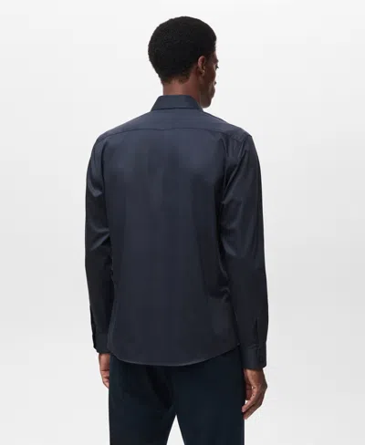 Mango Men's Comfort Stretch Non-iron Shirt In Blue