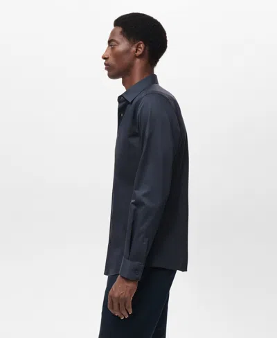 Mango Men's Comfort Stretch Non-iron Shirt In Blue