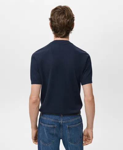 Mango Stripe Jersey T-shirt In Blue