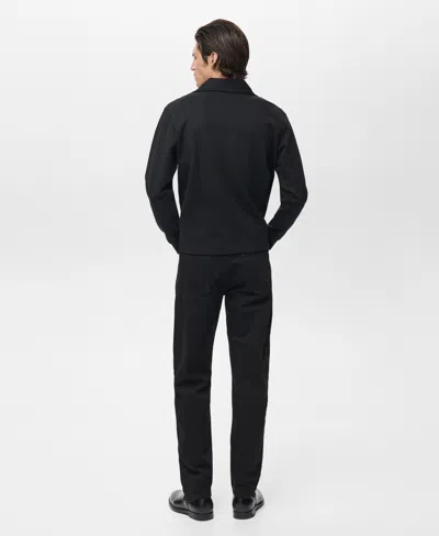 Mango Quarter Zip Cotton Sweatshirt In Black