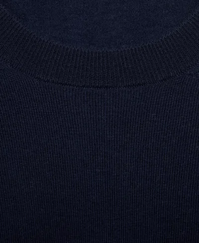 Mango Selection Crewneck Wool Sweater In Blue