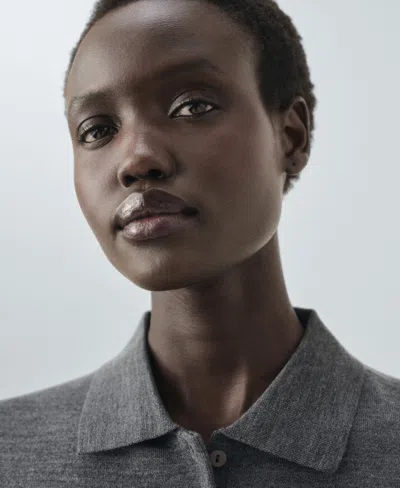 Mango Women's Polo Neck Sweater In Gray