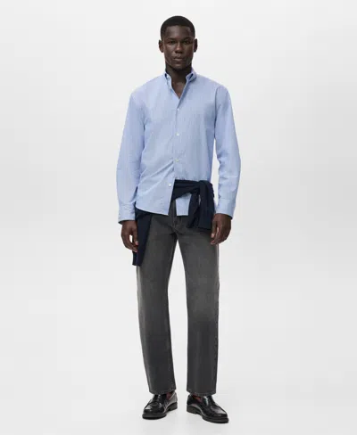 Mango Men's Regular Fit Striped Cotton Shirt In Multi