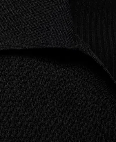 Mango Women's Jewel Button Ribbed Sweater In Black