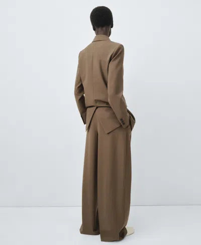 Mango Women's Pleated Straight-leg Suit Pants In Brown