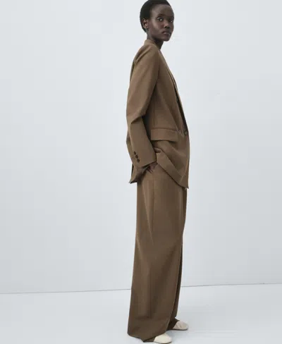 Mango Women's Pleated Straight-leg Suit Pants In Brown