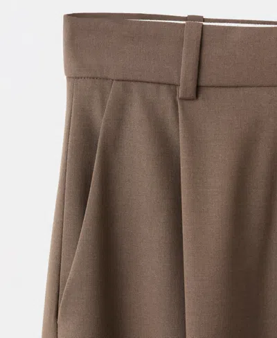 Mango Women's Pleated Straight-leg Suit Pants In Brown