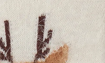 Hatley Furry Reindeer Sweater In Neutral