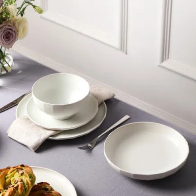 Stone Lain Rio Stoneware 4-piece Pasta Bowl Set In White