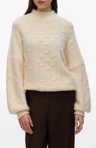 Vero Moda Kaia Oversize Mock Neck Sweater In Neutral