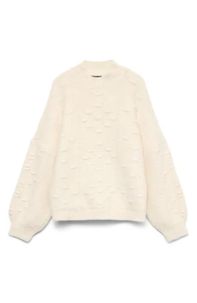 Vero Moda Kaia Oversize Mock Neck Sweater In Neutral