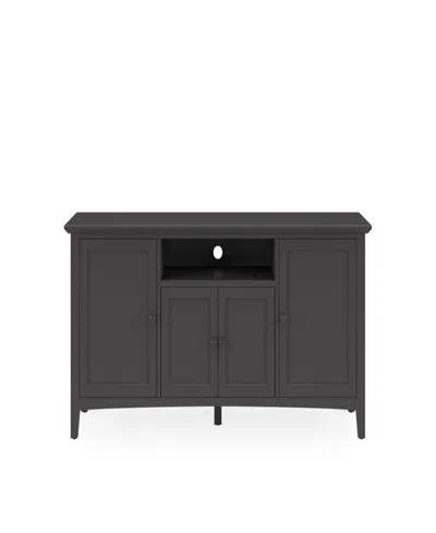 Macy's Furniture 64" Hedworth Wood Entertainment Console Drawer In Black