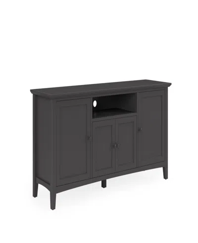 Macy's Furniture 64" Hedworth Wood Entertainment Console Drawer In Black