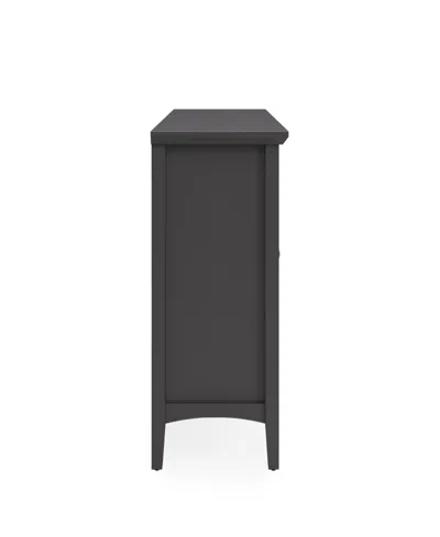 Macy's Furniture 64" Hedworth Wood Entertainment Console Drawer In Black