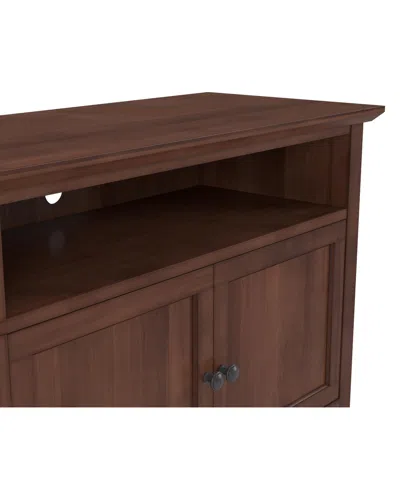 Macy's Furniture 74" Hedworth Wood Entertainment Console Drawer In Brown