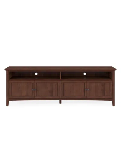 Macy's Furniture 84" Hedworth Wood Entertainment Console Drawer In Brown