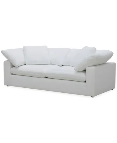 Macy's Fog 97" Fabric Sofa In White