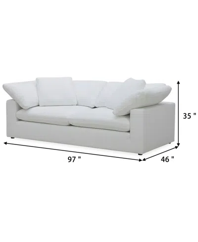 Macy's Fog 97" Fabric Sofa In White