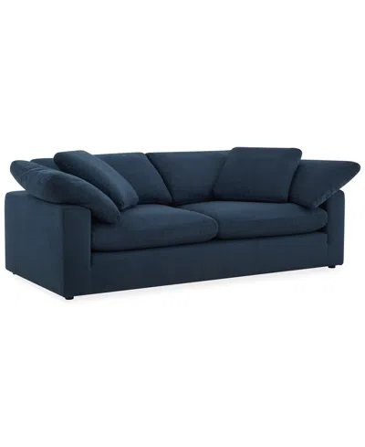 Macy's Fog 97" Fabric Sofa In Blue