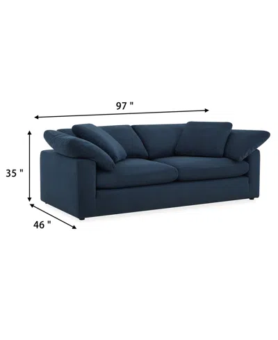 Macy's Fog 97" Fabric Sofa In Blue
