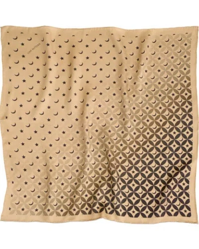 Lost Pattern Nyc Women's Moonlit Stars Silk Bandana Scarf - Gold