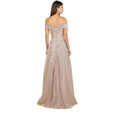 Lara New York Off Shoulder A-line Gown In Neutral