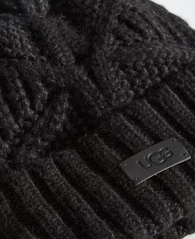 Ugg Cable Knit Pom Beanie In Black