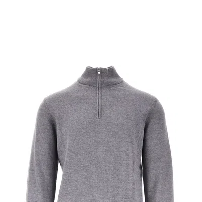 The Pull Erino Wool Half-zip Sweater In Gray