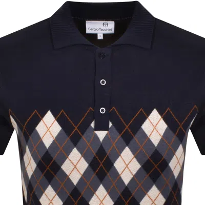Sergio Tacchini Carezza Knit Polo Navy In Blue