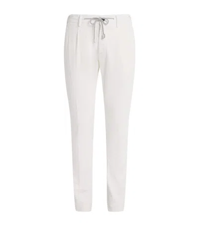 Eleventy Corduroy Drawstring Straight Trousers In White