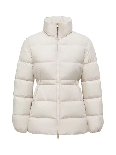 Moncler Womens Natural Brossette Quilted Shell-down Jacket In White