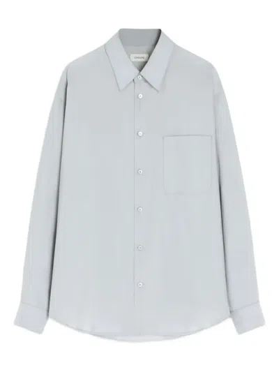Lemaire Chest-pocket Long-sleeve Shirt In Blue