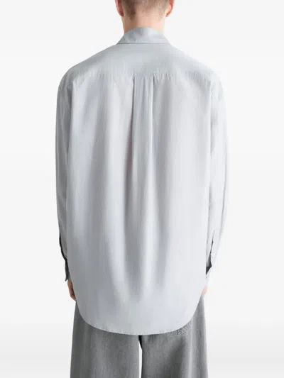 Lemaire Chest-pocket Long-sleeve Shirt In Blue