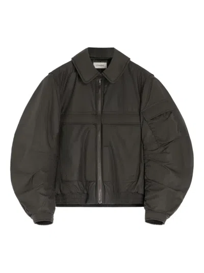 Lemaire Detachable-collar Puffer Jacket In Brown