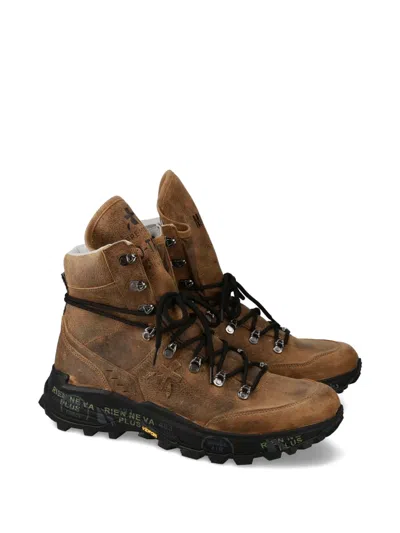 Premiata Lace-up High-top Boots In Brown