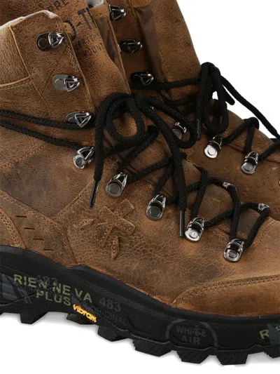 Premiata Lace-up High-top Boots In Brown