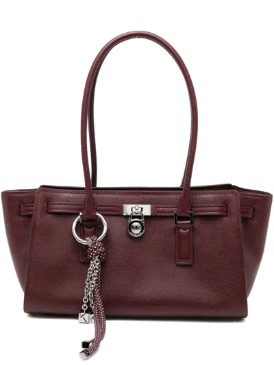 Michael Kors Hamilton Moderne Small Leather Satchel In Burgundy