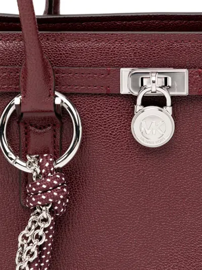 Michael Kors Hamilton Moderne Small Leather Satchel In Burgundy