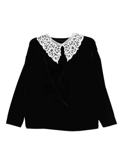 Junya Watanabe Lace-embellished Top In Black