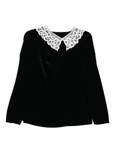 Junya Watanabe Lace-embellished Top In Black