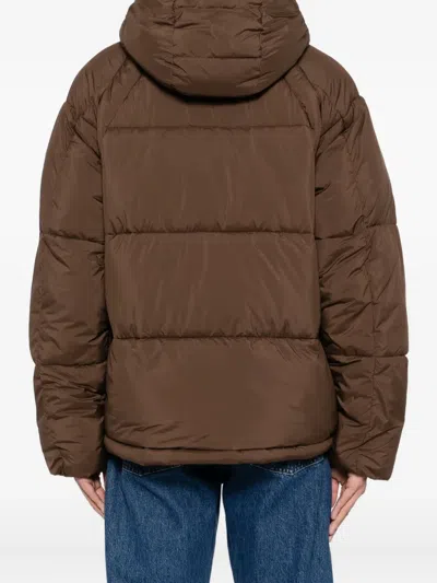 Ps By Paul Smith S By Paul Smith Mens Logo-patch Raglan-sleeve Shell Puffer Jacket Brown In Brown