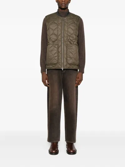 Barbour Quilted Zip-up Vest In Brown