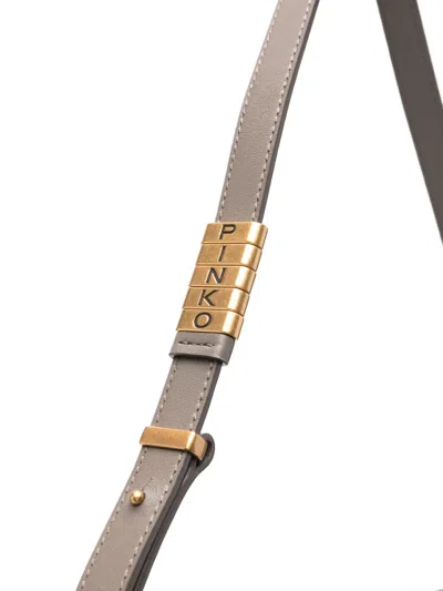 Pinko Logo-plaque Tote Bag In Brown